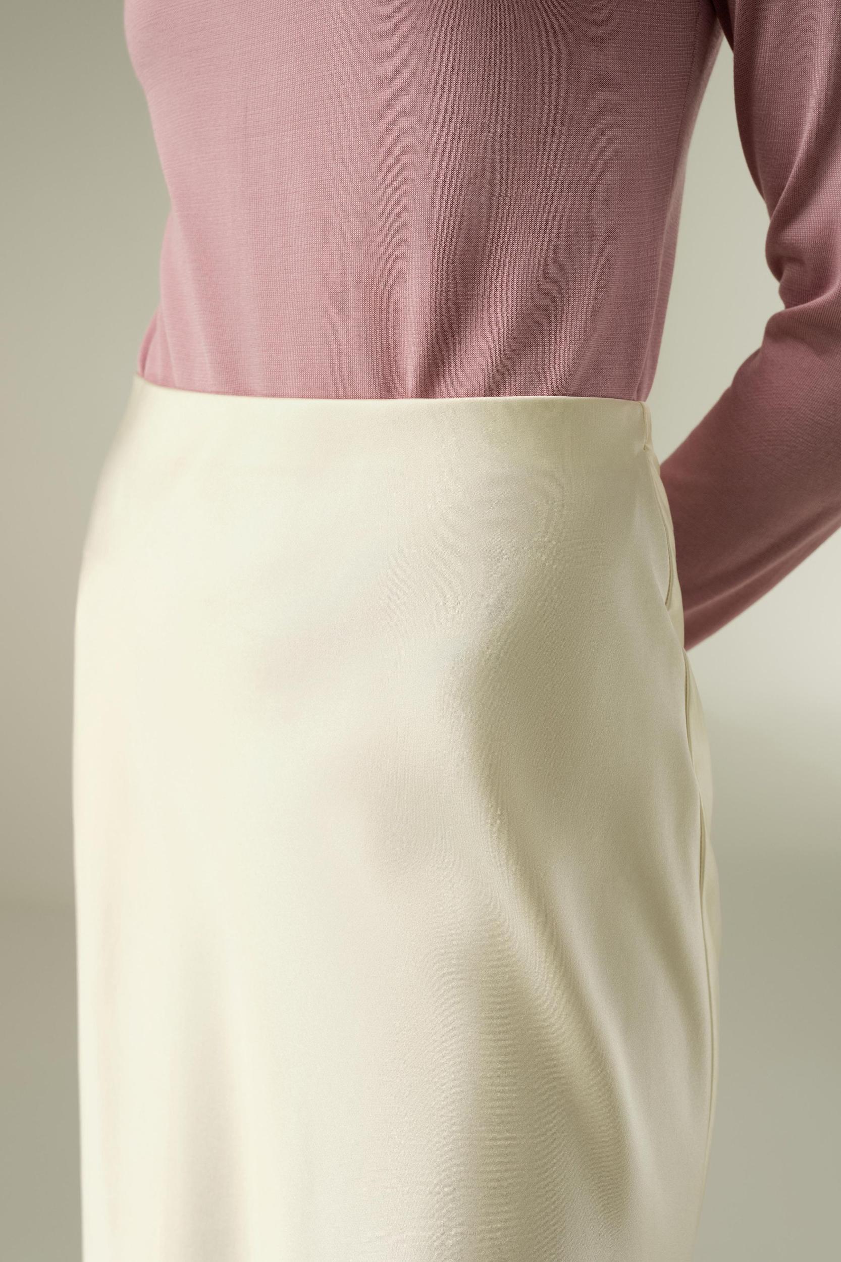 Mid Rise Silk Midi Skirt Product Image