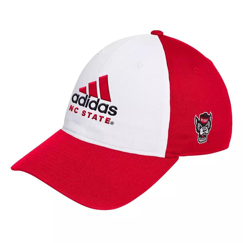 Men's adidas White/Red NC State Wolfpack Slouch Adjustable Hat, Nst White Product Image