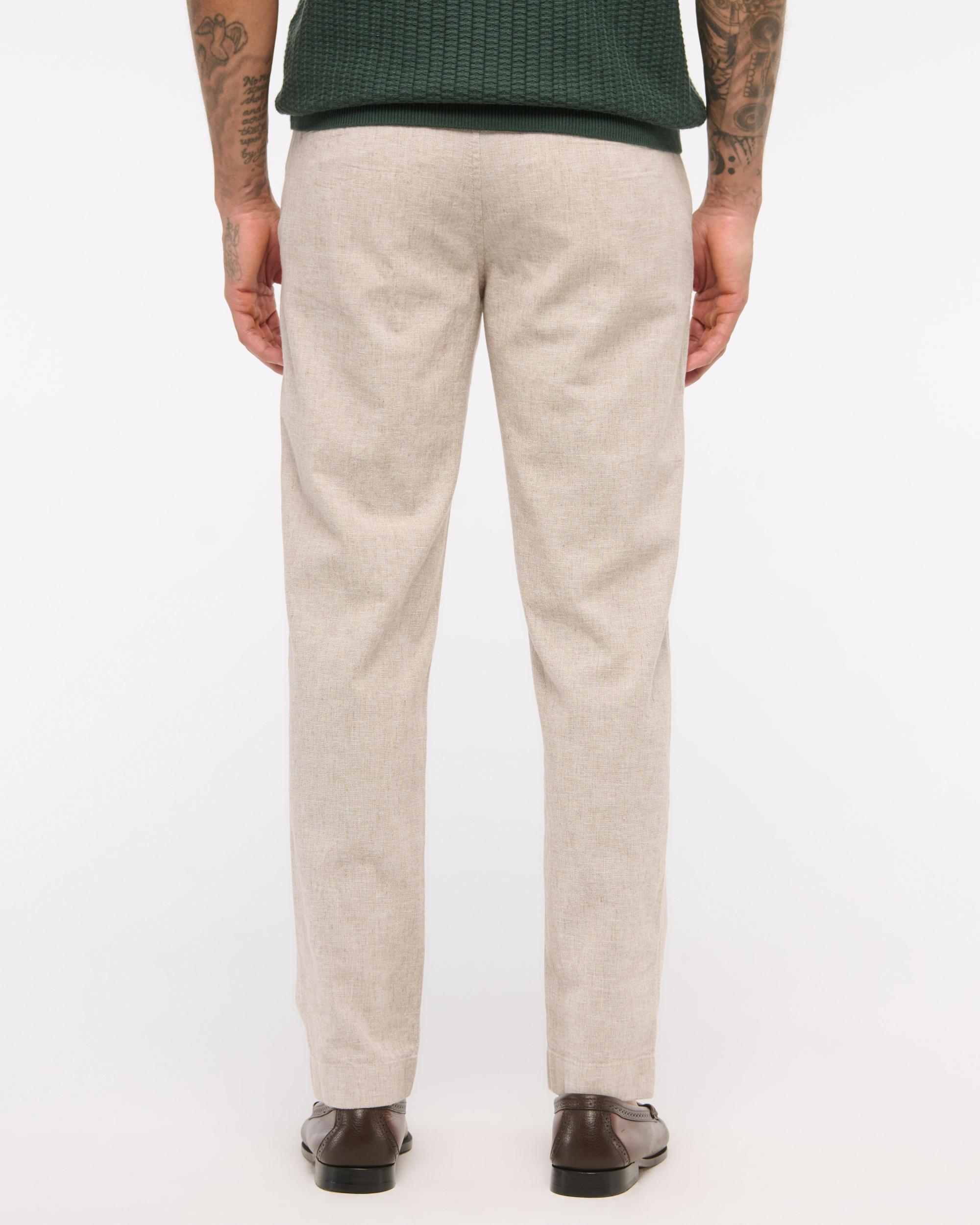 Straight Linen-Blend Fixed Waist Pant Product Image