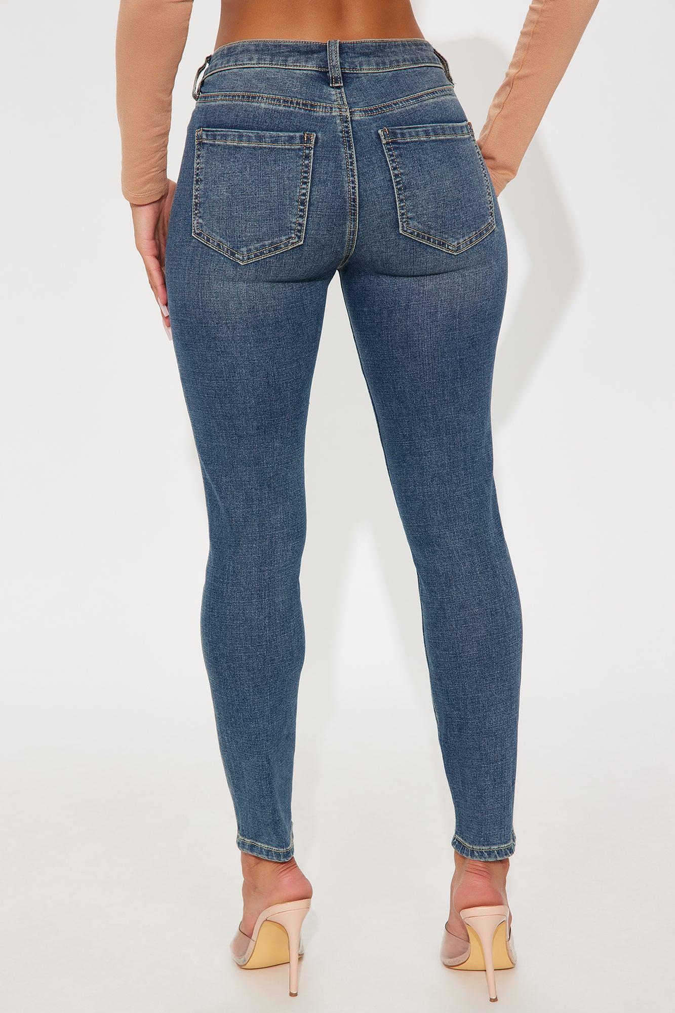 Taking Form Low Rise Skinny Jeans - Dark Wash Product Image