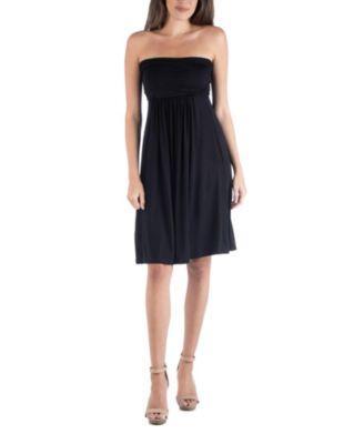 24seven Comfort Apparel Womens Strapless Empire Waist Mini Dress Product Image