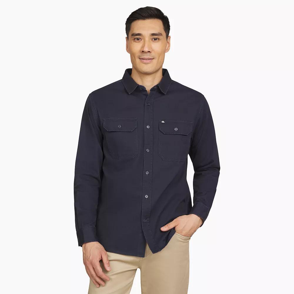 Men's Quiksilver Long Sleeve Button Down Overshirt, Size: Small, Eclipse Product Image