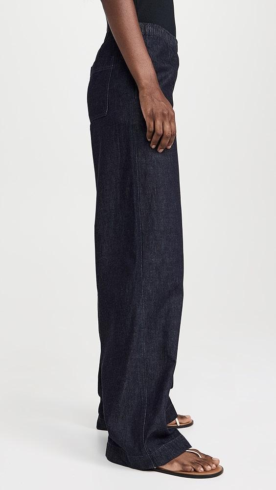 Vince Low Rise Pull On Wide Leg Twill Pants | Shopbop Product Image
