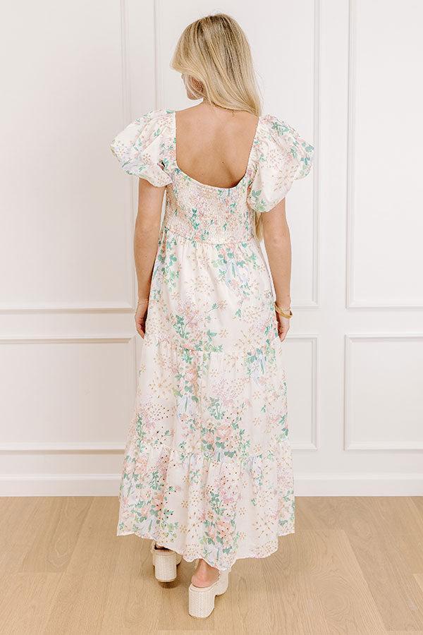 Wrapped in Romance Eyelet Floral Maxi Dress Product Image