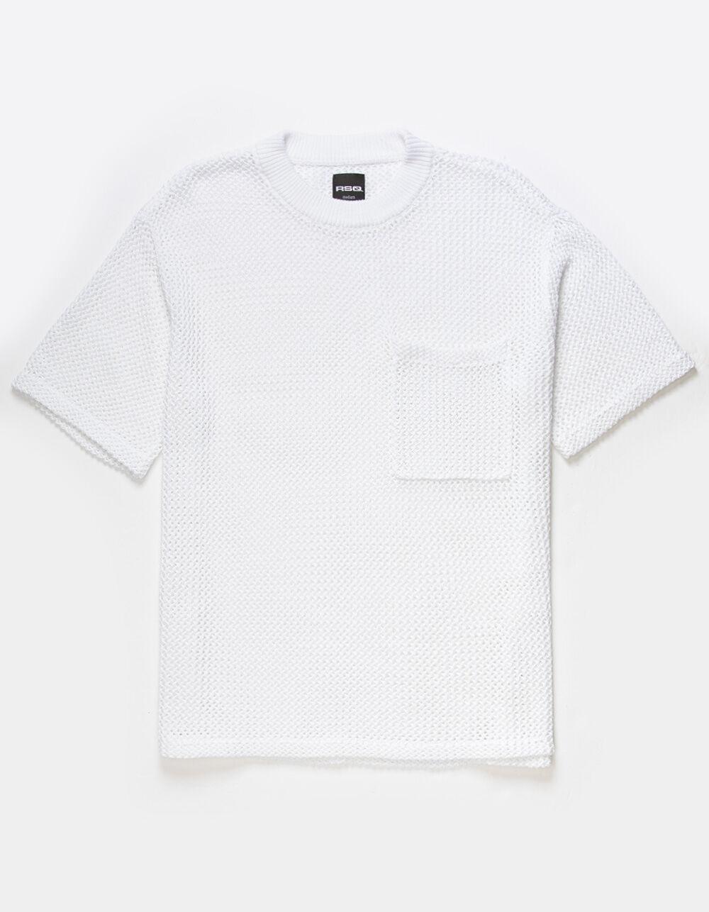 RSQ Mens Crochet Pocket Tee - WHITE Product Image
