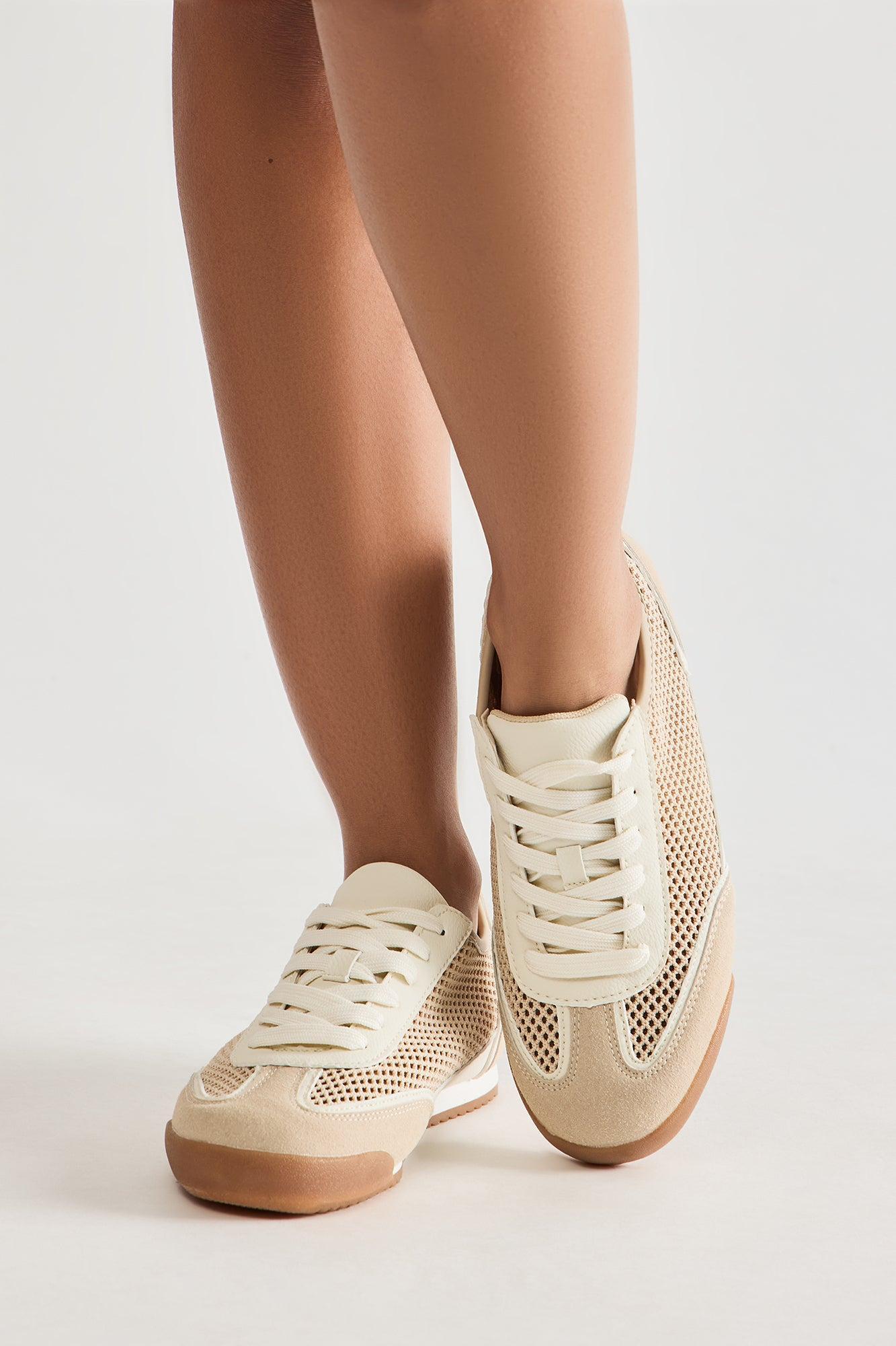 Tyson Knit Sneakers - Beige Product Image