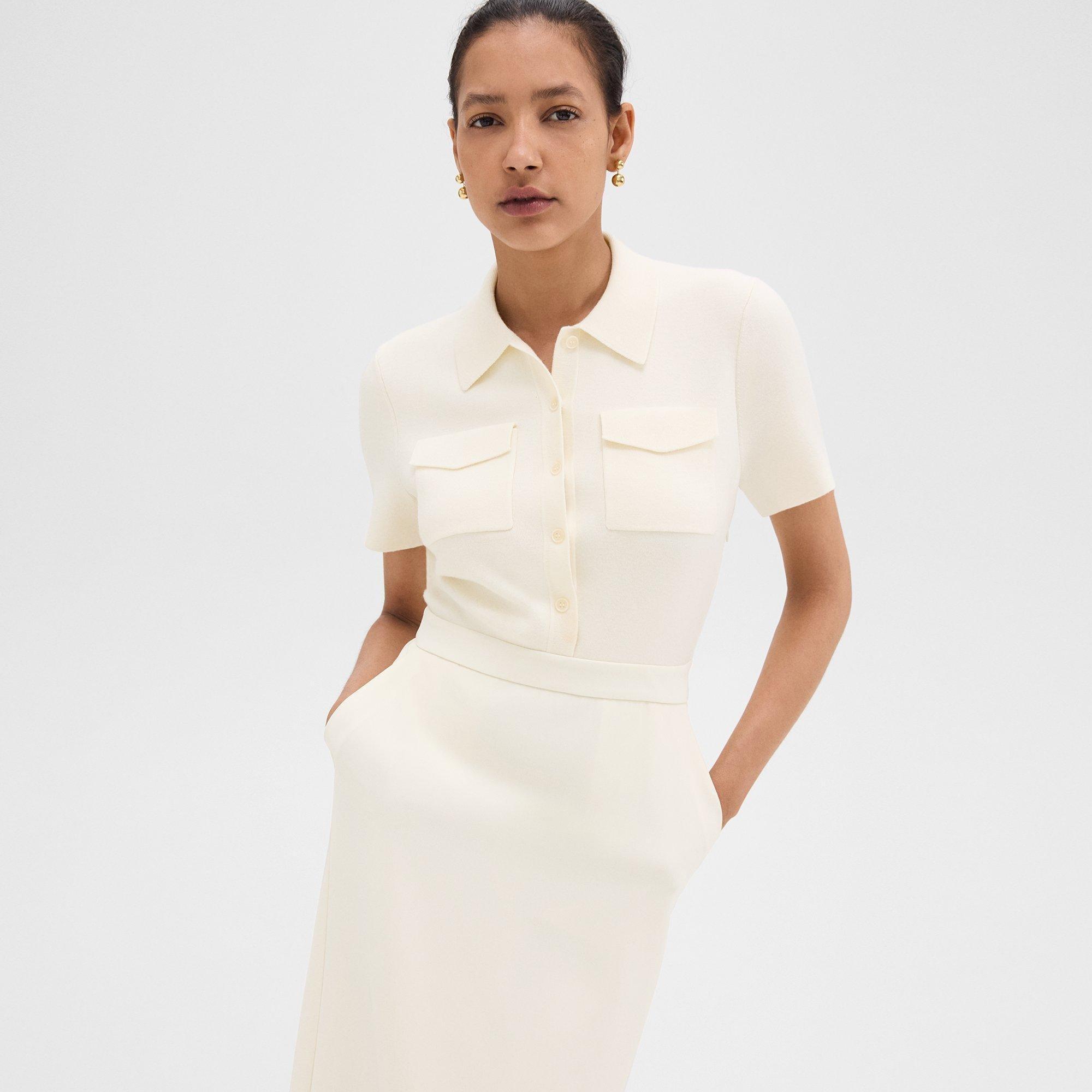 Admiral Crepe Military Midi Dress | Theory Product Image