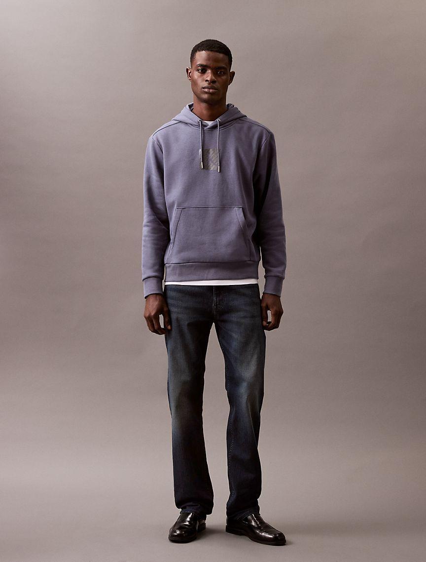 Calvin Klein Mens Fleece Metallic Archive Logo Hoodie - Brown - XS Product Image