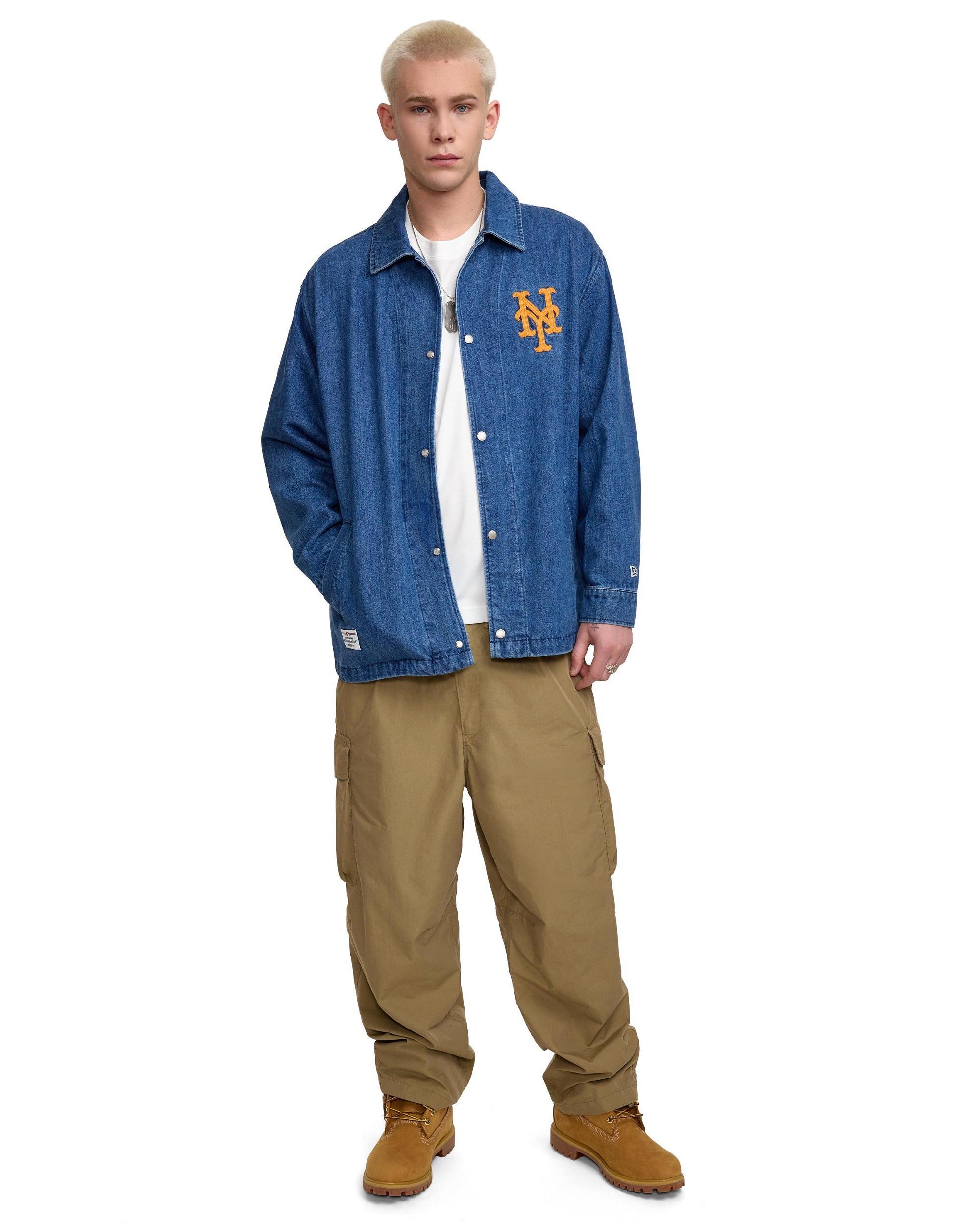 New York Mets Denim Coach Jacket Male Product Image