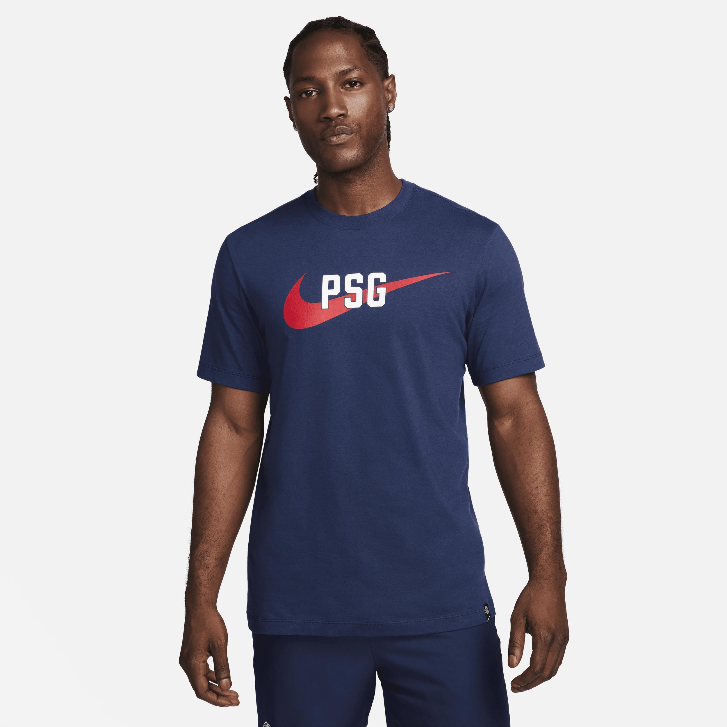 Men's Nike Navy Paris Saint-Germain Swoosh T-Shirt, Size: Large, Psg Blue Product Image