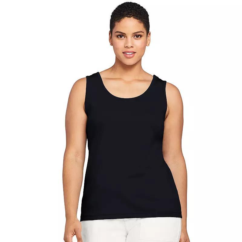 Women's Lands' End Cotton Tank Top, Size: XL, White Product Image