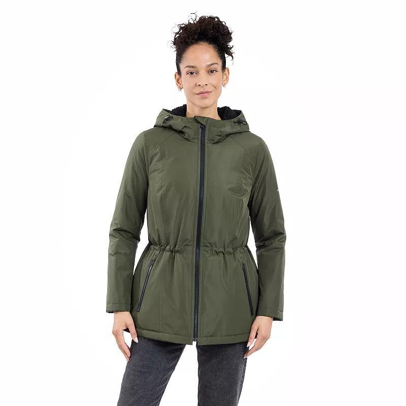 Women's London Fog Zip-Front Rain Anorak Jacket, Size: Small, Green Product Image