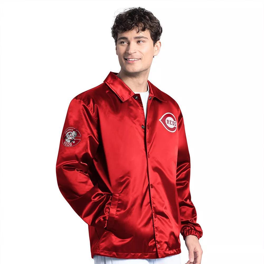 Men's Starter  Navy New York Yankees Cooperstown Collection Point Man Full-Snap Coaches Jacket, Size: 5XL, Blue Product Image