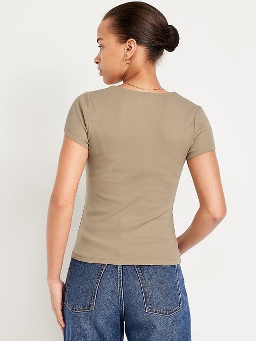 Ribbed Square-Neck T-Shirt Product Image