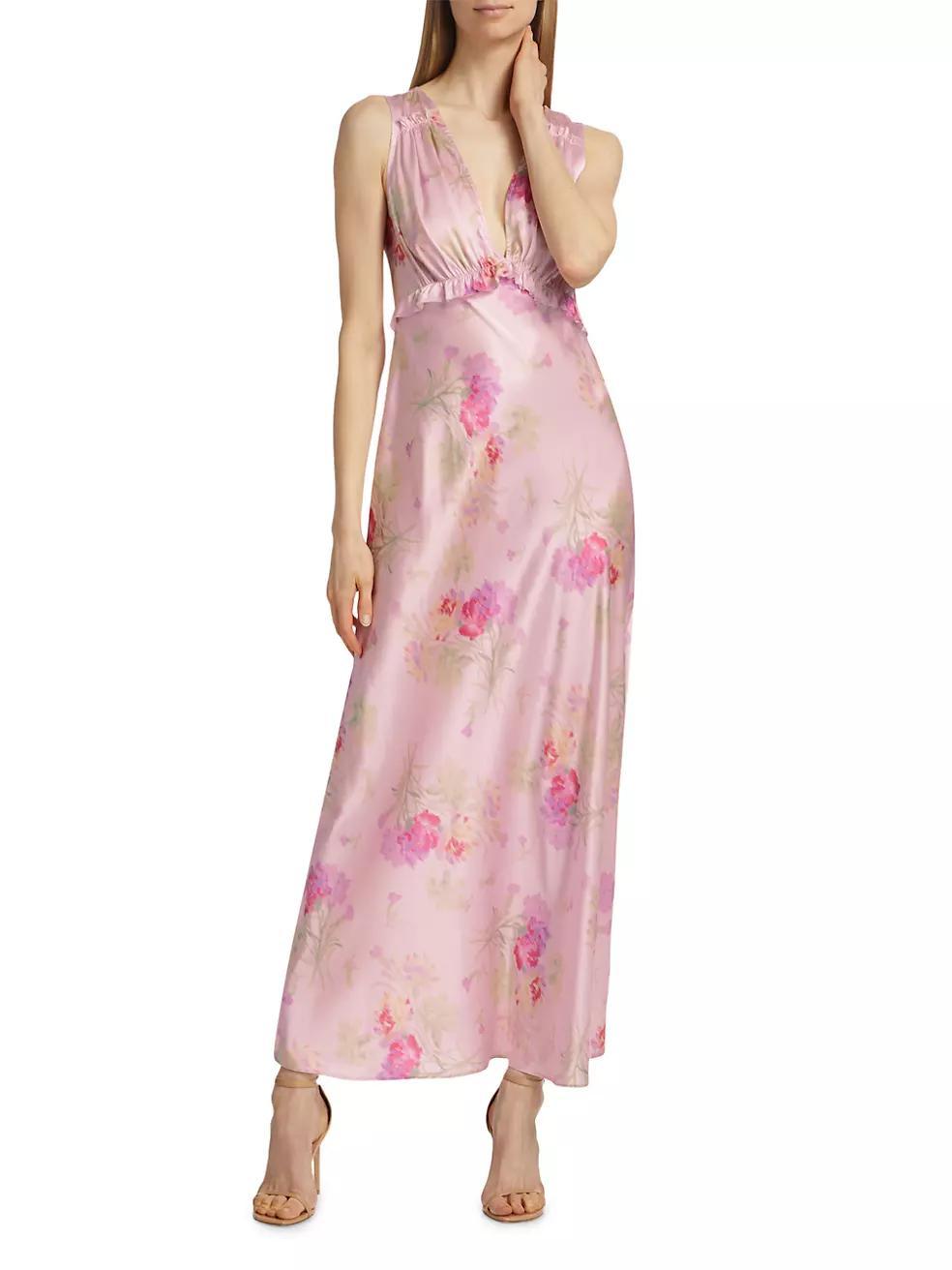 Suniva Floral Silk Maxi Dress Product Image