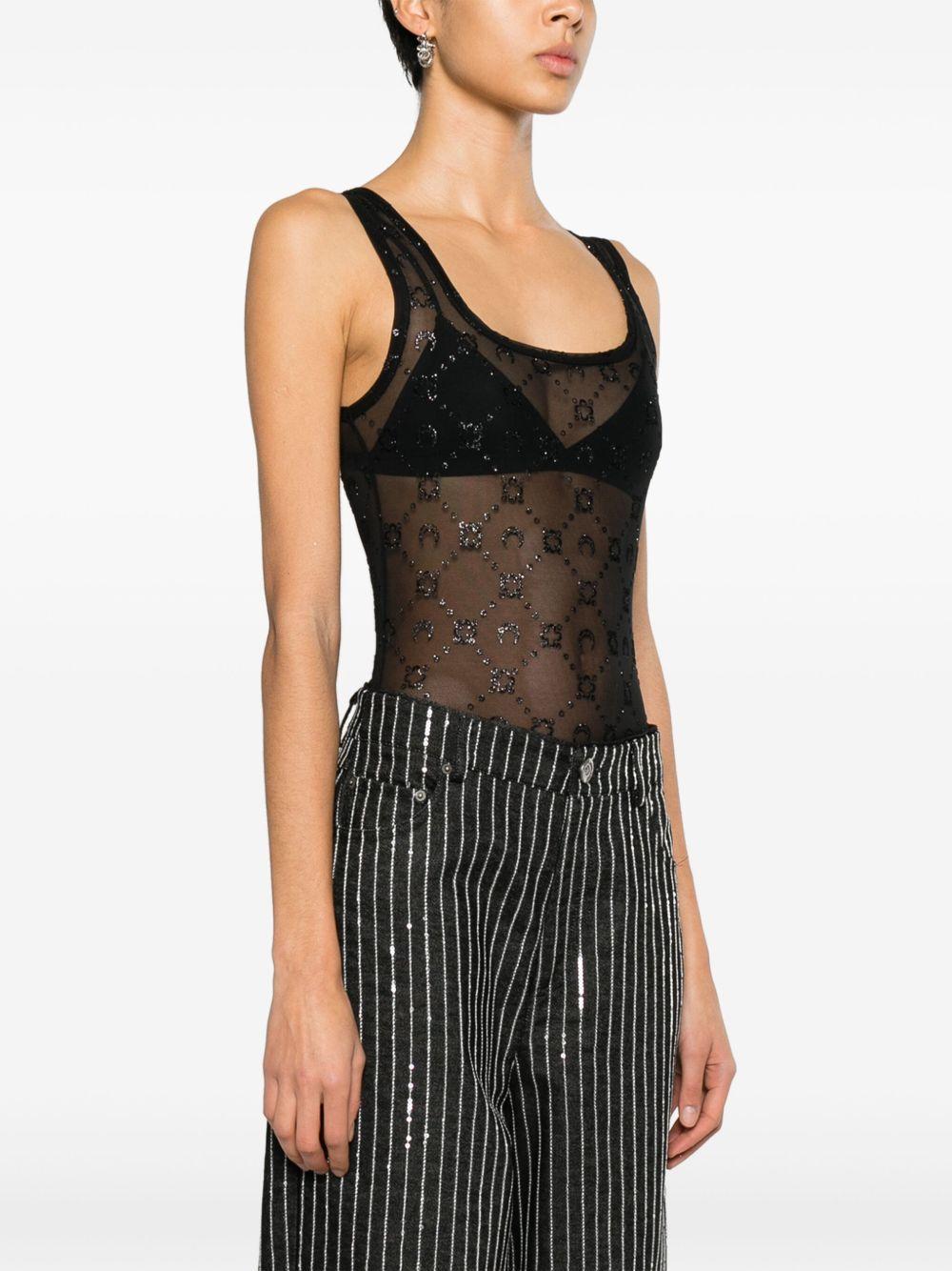 Moonogram flocked tulle bodysuit Product Image