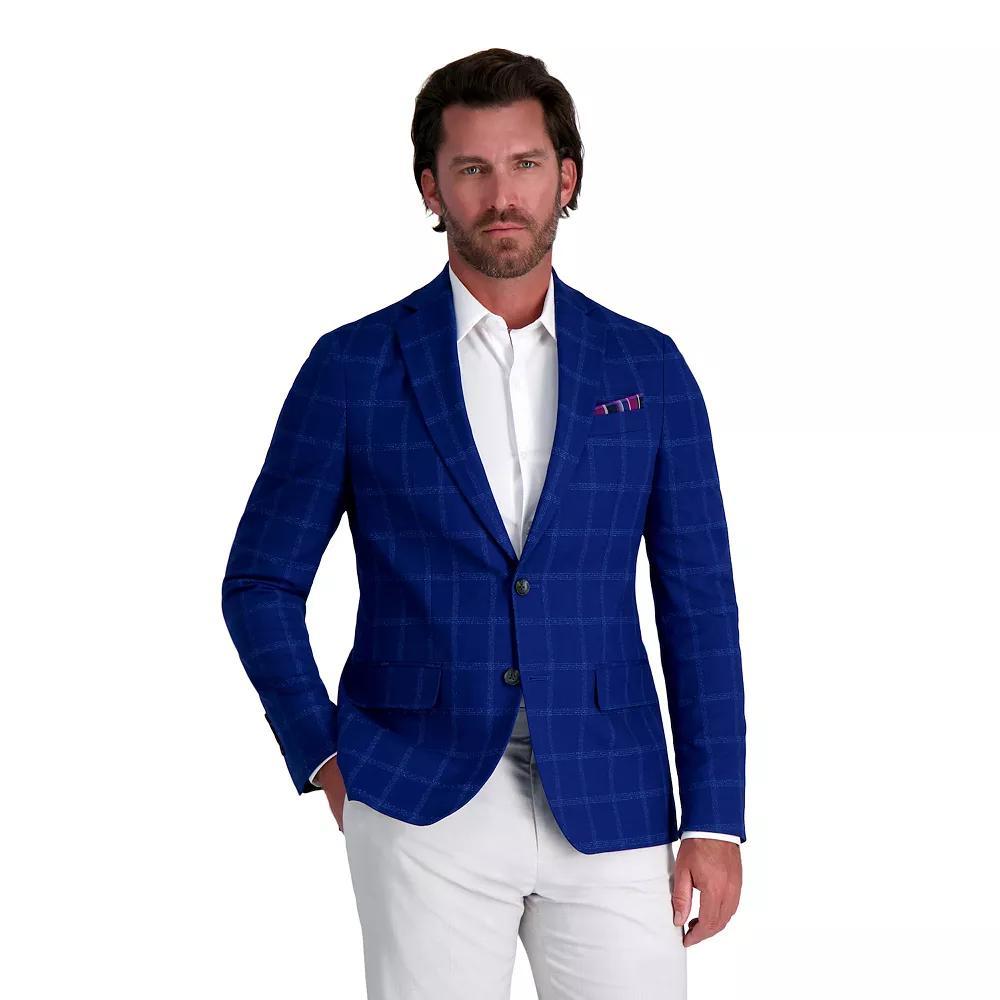 Men's Haggar® Slub Windowpane Slim-Fit Sport Coat, Size: 36 - Regular, Blue Product Image