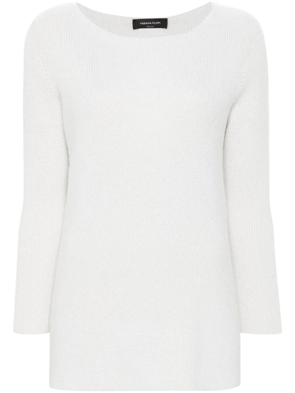 FABIANA FILIPPI Lurex-detail Sweater In White Product Image