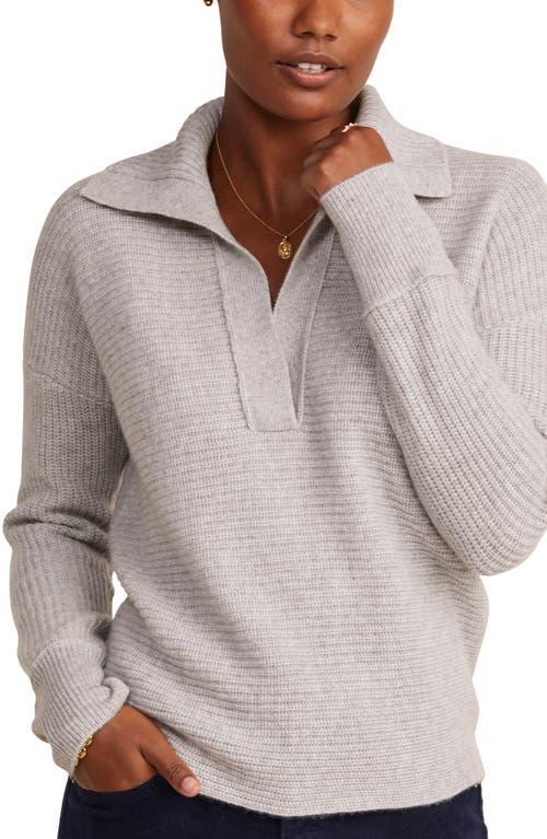Vineyard Vines Textured Rib Polo Sweater (Light Heather) Women's Clothing Product Image