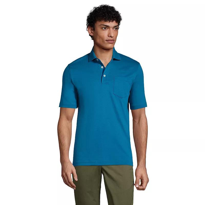 Big & Tall Lands' End Supima Polo, Men's, Size: 4XB, White Product Image