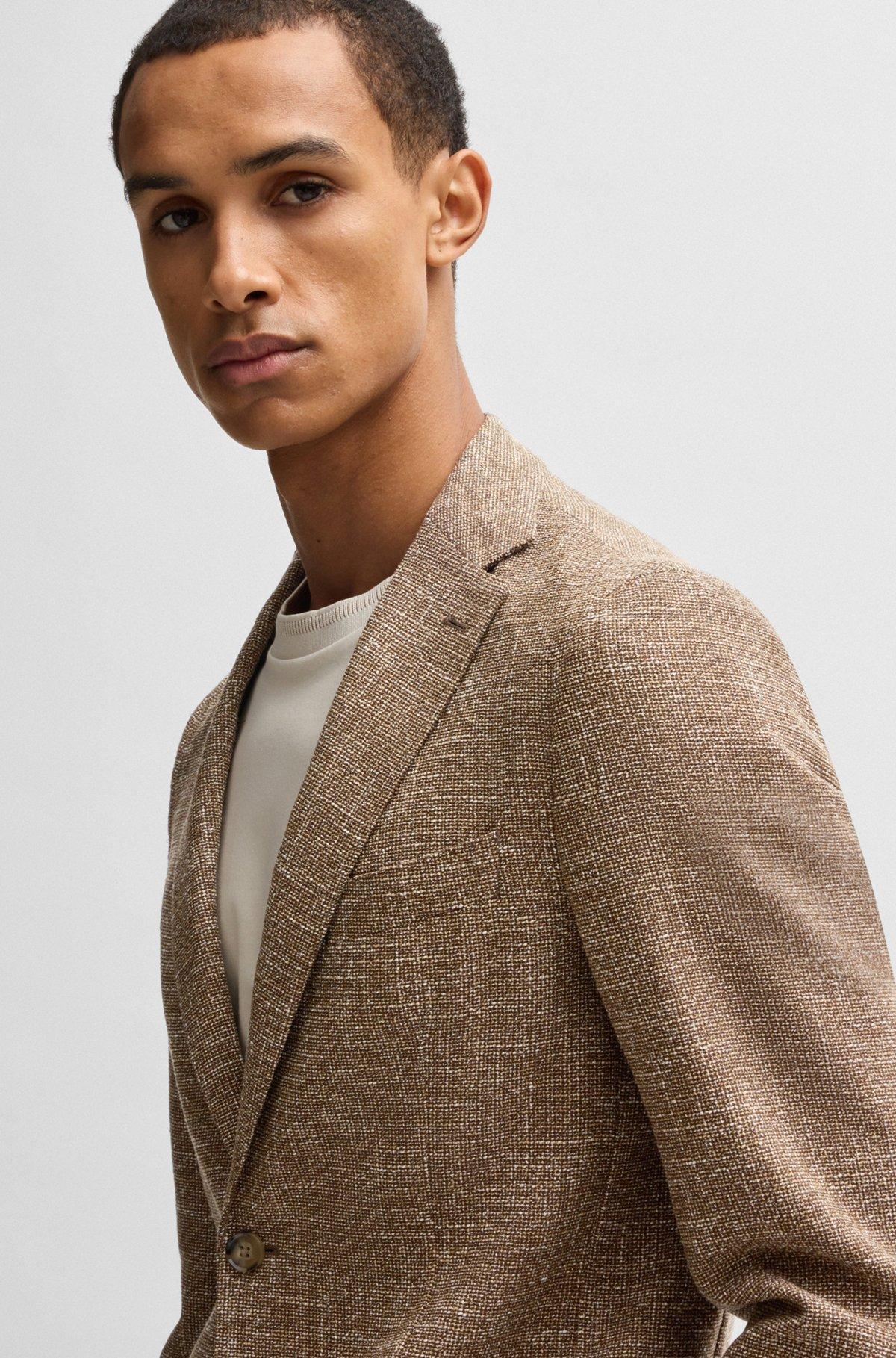 Slim-fit blazer in micro-patterned stretch tweed Product Image