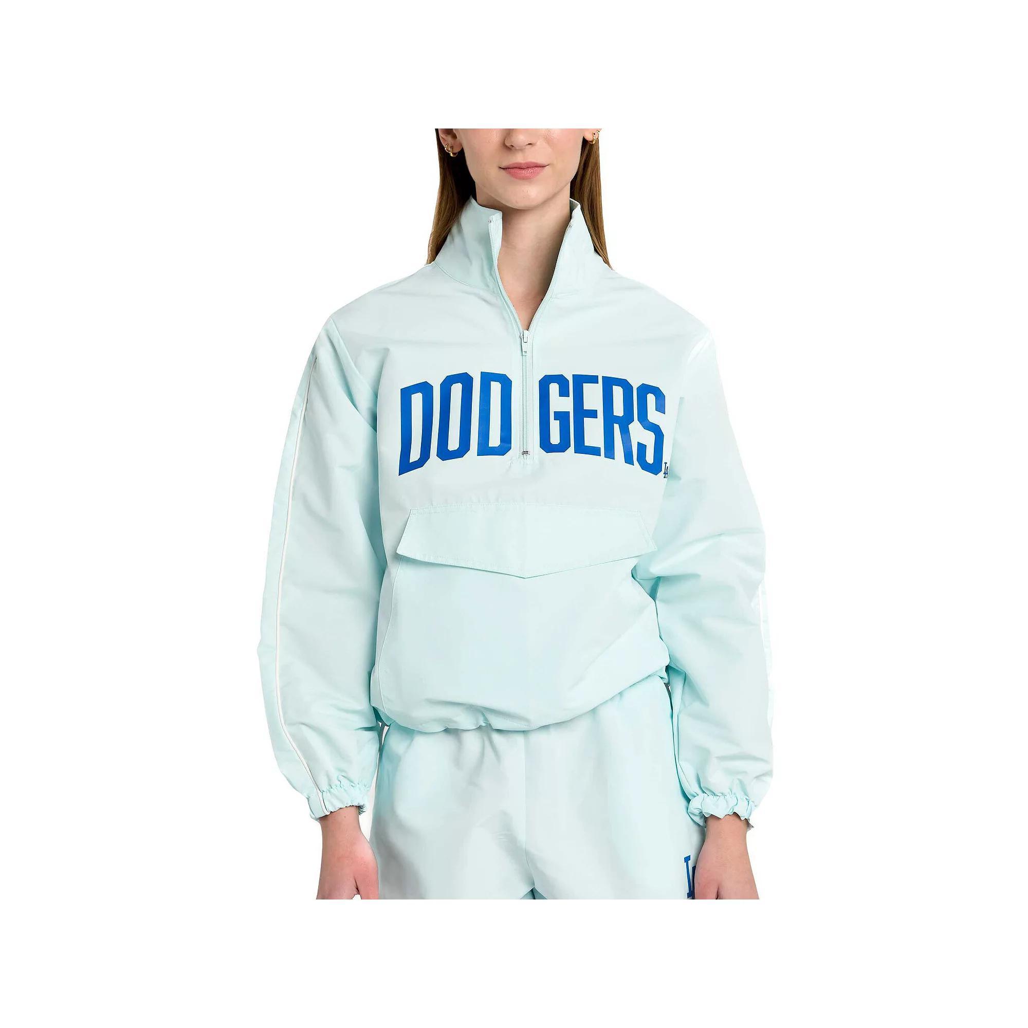 Women's Lusso Light Blue Los Angeles Dodgers Parker Half-Zip Jacket, Size: Large Product Image