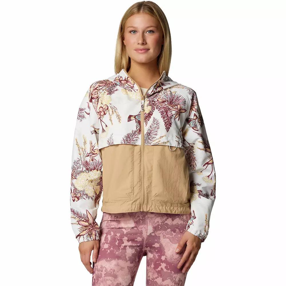 Women's Columbia Spire Valley Omni-SHIELD™ Printed Windbreaker Jacket, Size: Medium, Salt Outbacked Product Image