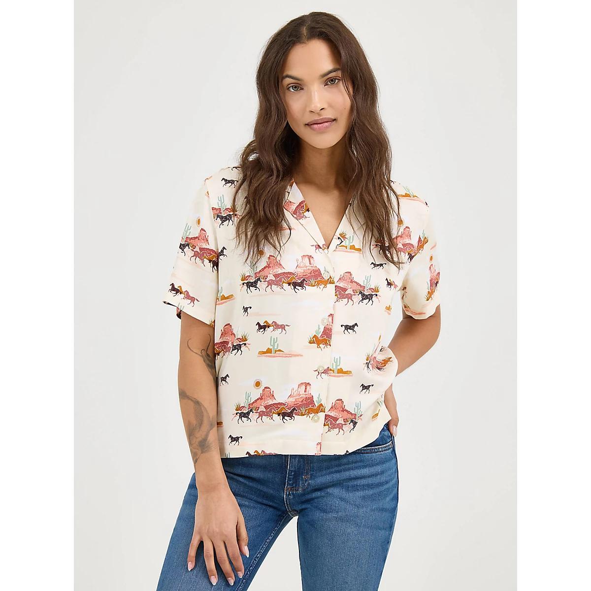 Women's Wrangler Retro® Cowgirl Camp Shirt | Women's TOPS | Wrangler® Product Image