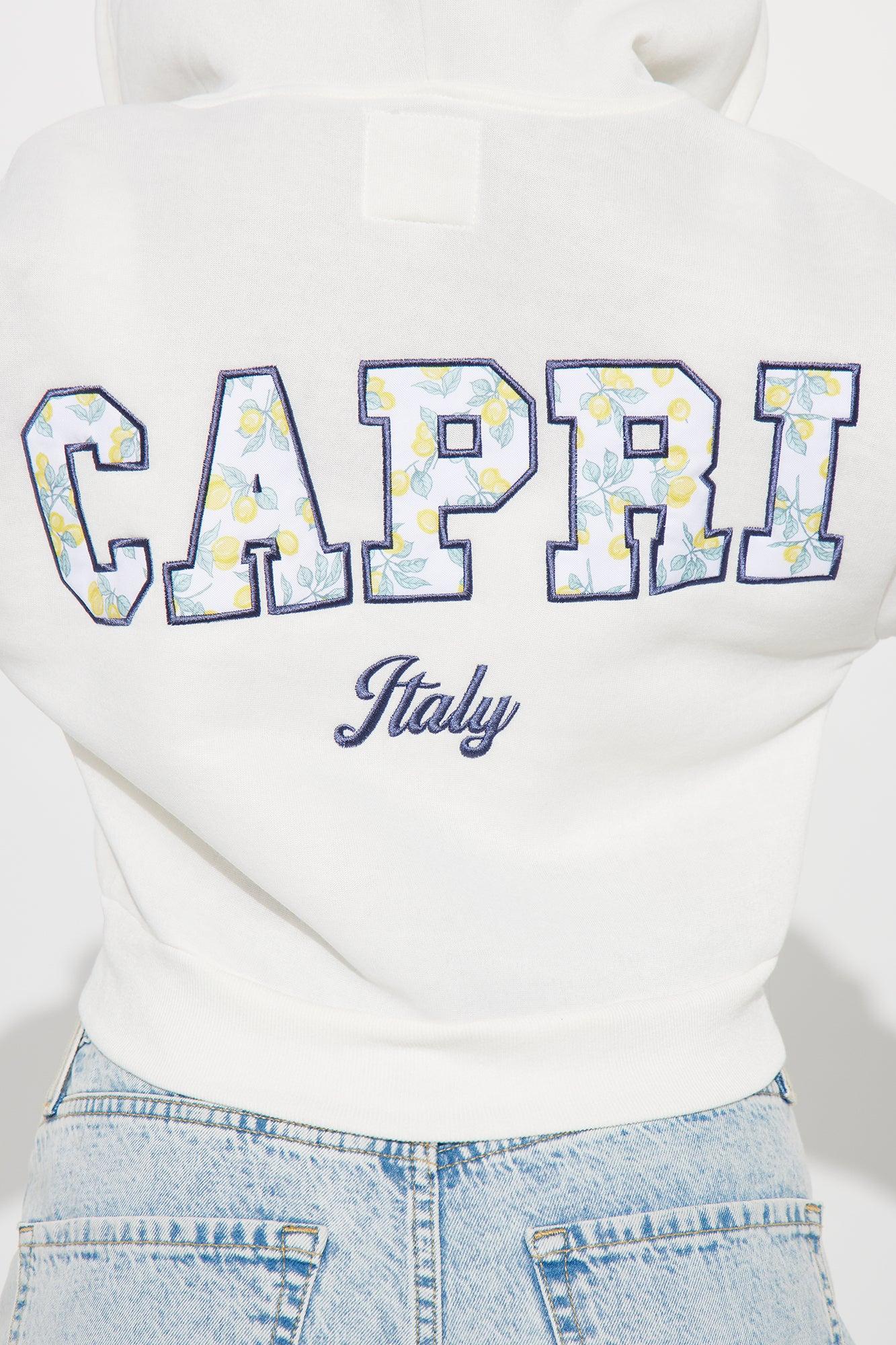 Off To Capri Embroidered Hoodie - White/combo Product Image