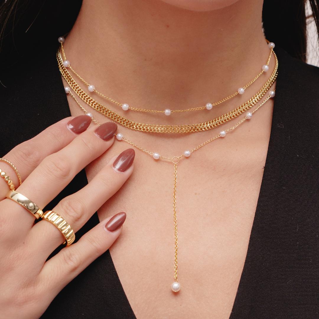 Sweet Pearl Lariat Necklace Product Image