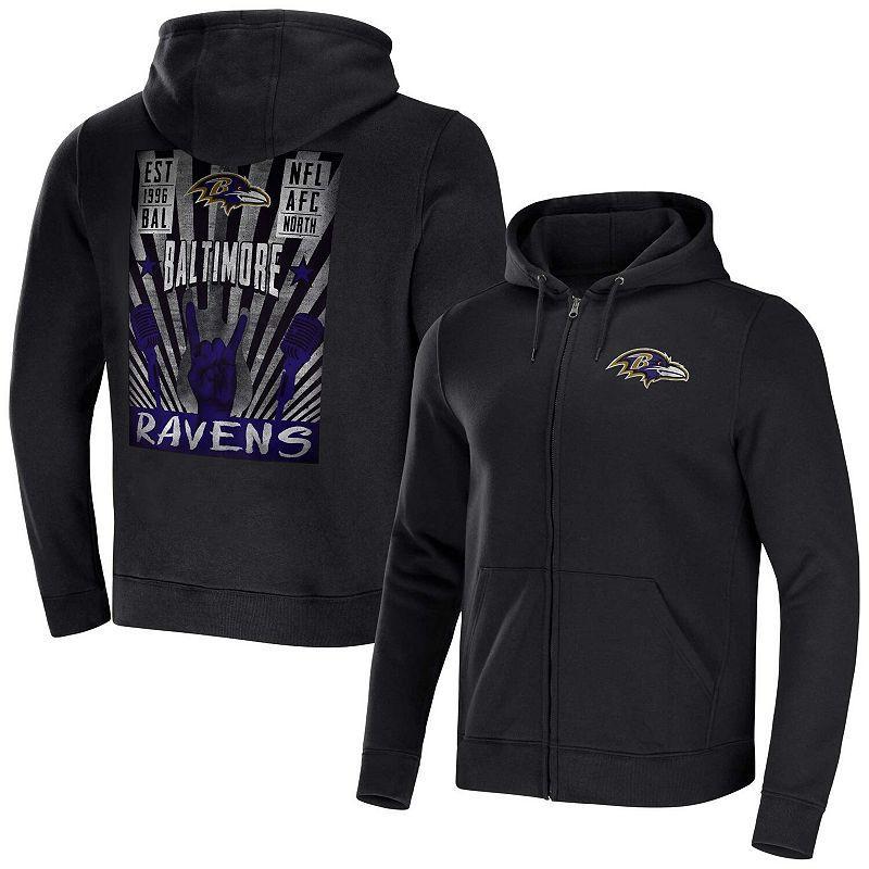 Men's NFL x Darius Rucker Collection by Fanatics Black New England Patriots Rocker Full-Zip Hoodie, Size: Large Product Image