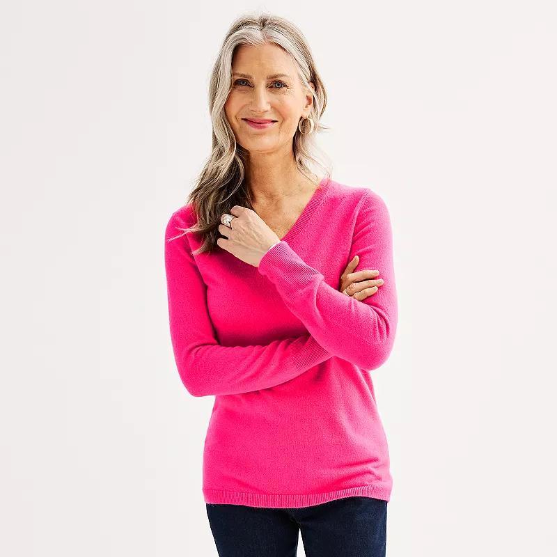 Womens Croft & Barrow The Extra Soft V-Neck Sweater Demure Purple Product Image