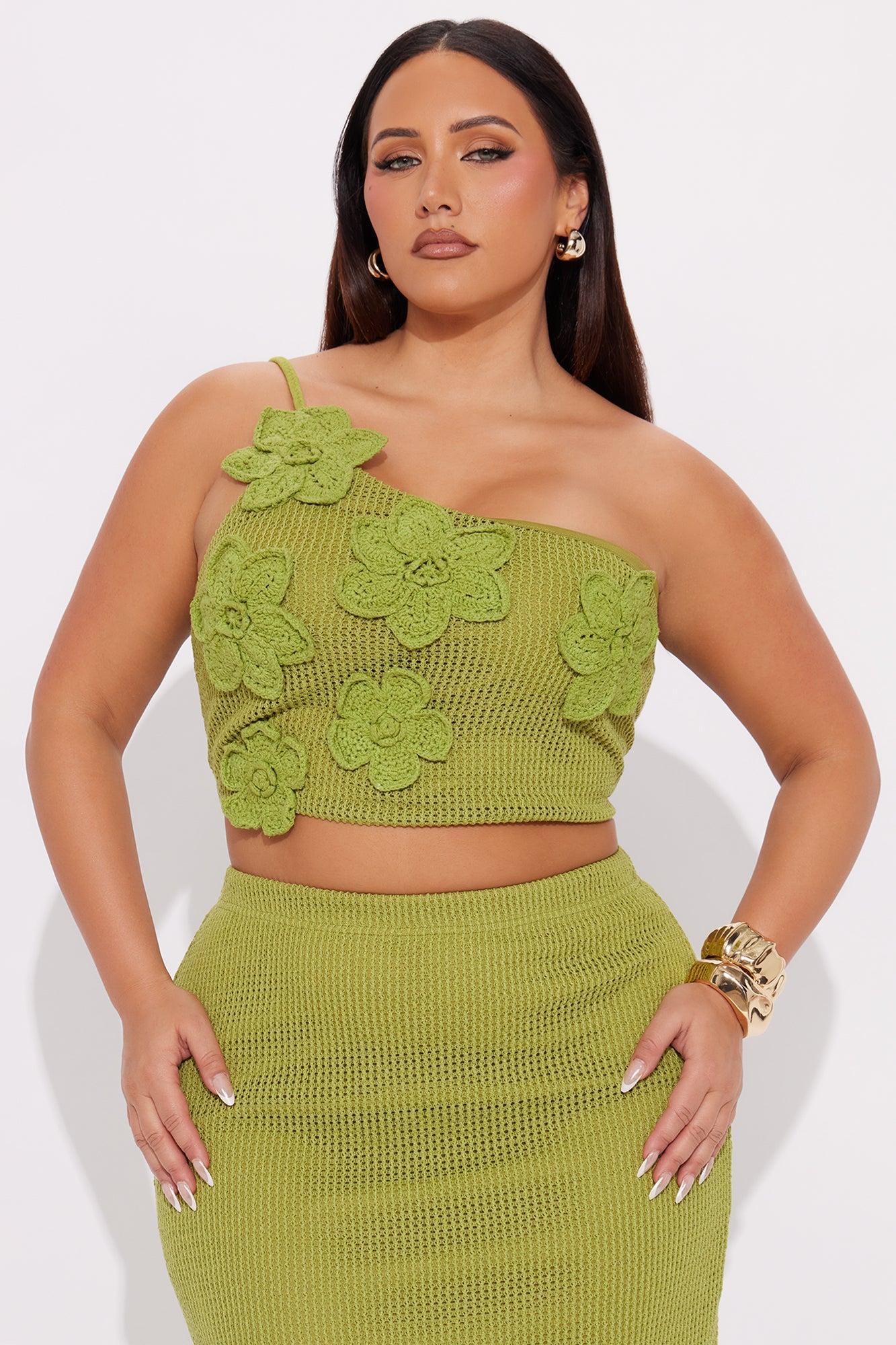 Juliet Crochet Maxi Skirt Set - Chartreuse Product Image