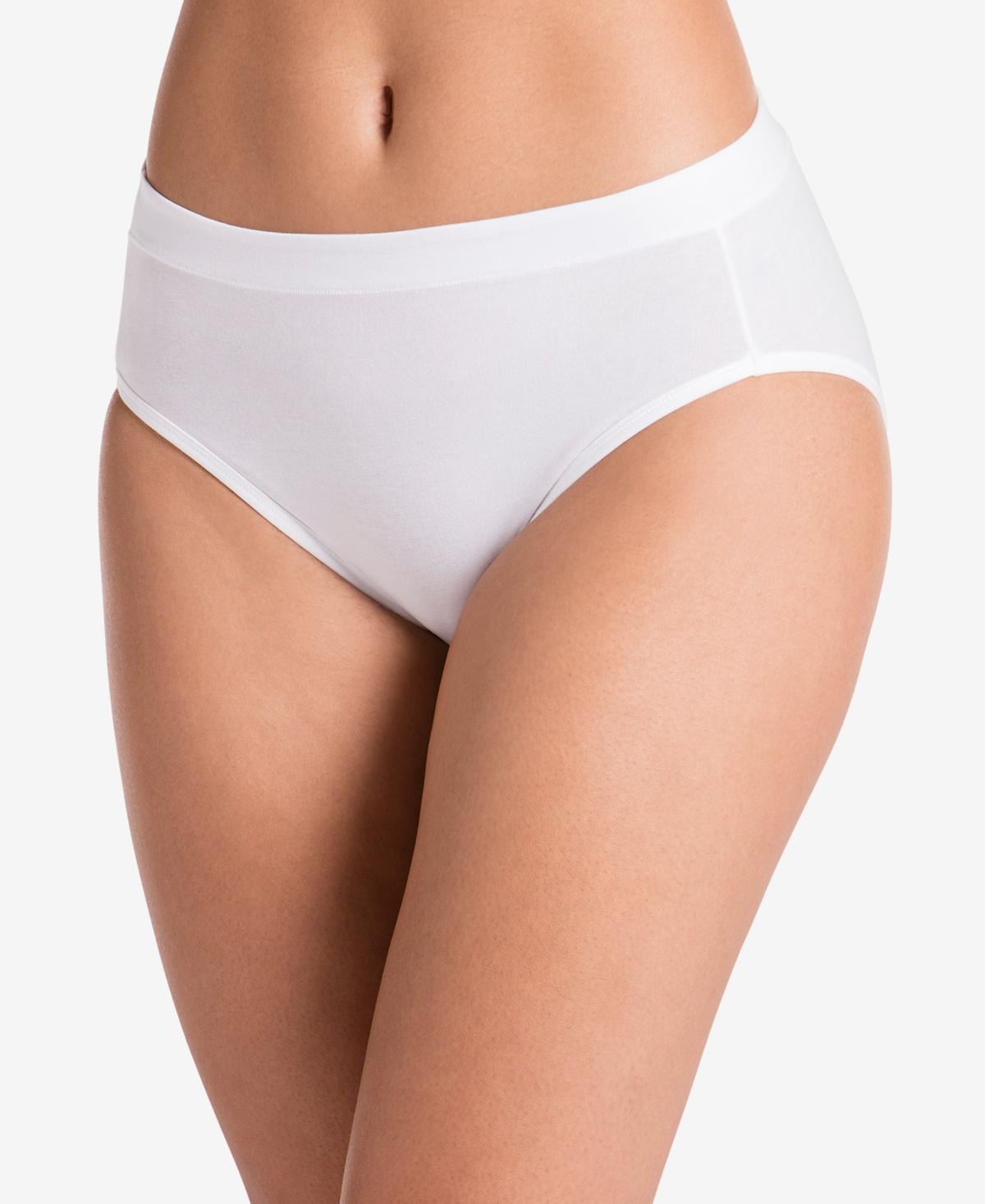 Women's Jockey® Cotton Stretch Hi-Cut Panty 1555, Just Past Black Product Image
