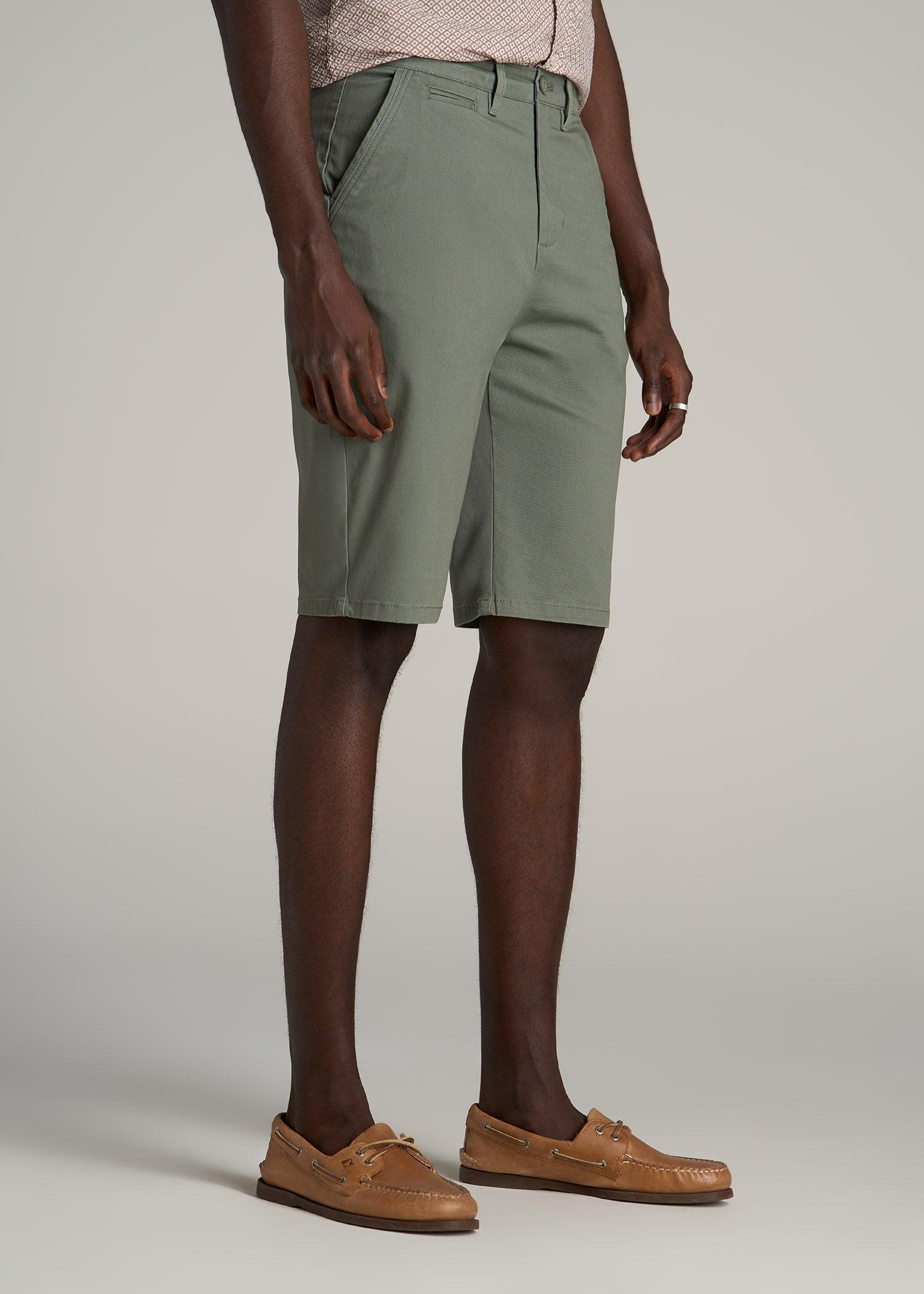Chino Shorts for Tall Men in Fatigue Green Product Image