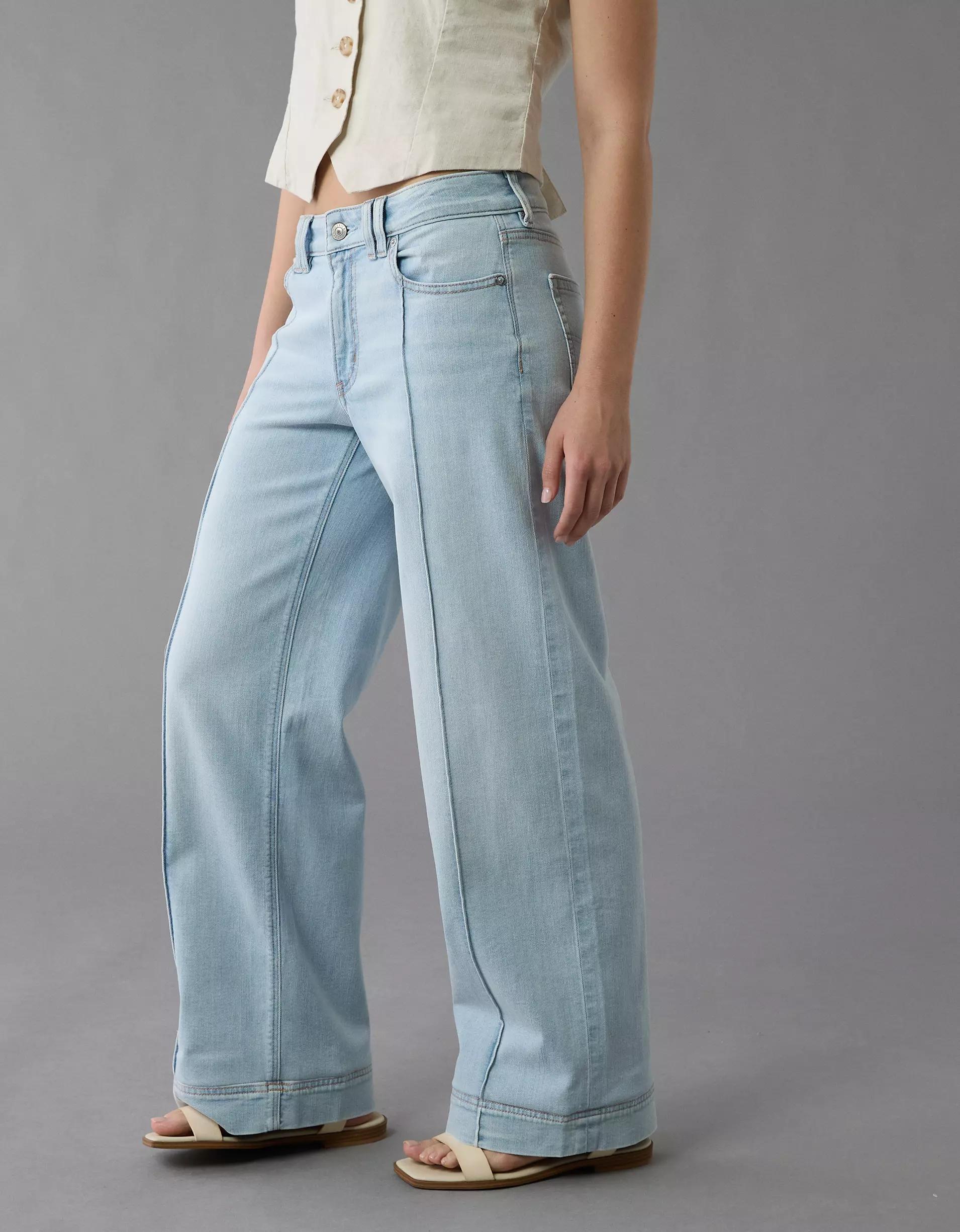 AE Dreamy Drape Stretch Low-Rise Baggy Wide-Leg Jean Product Image