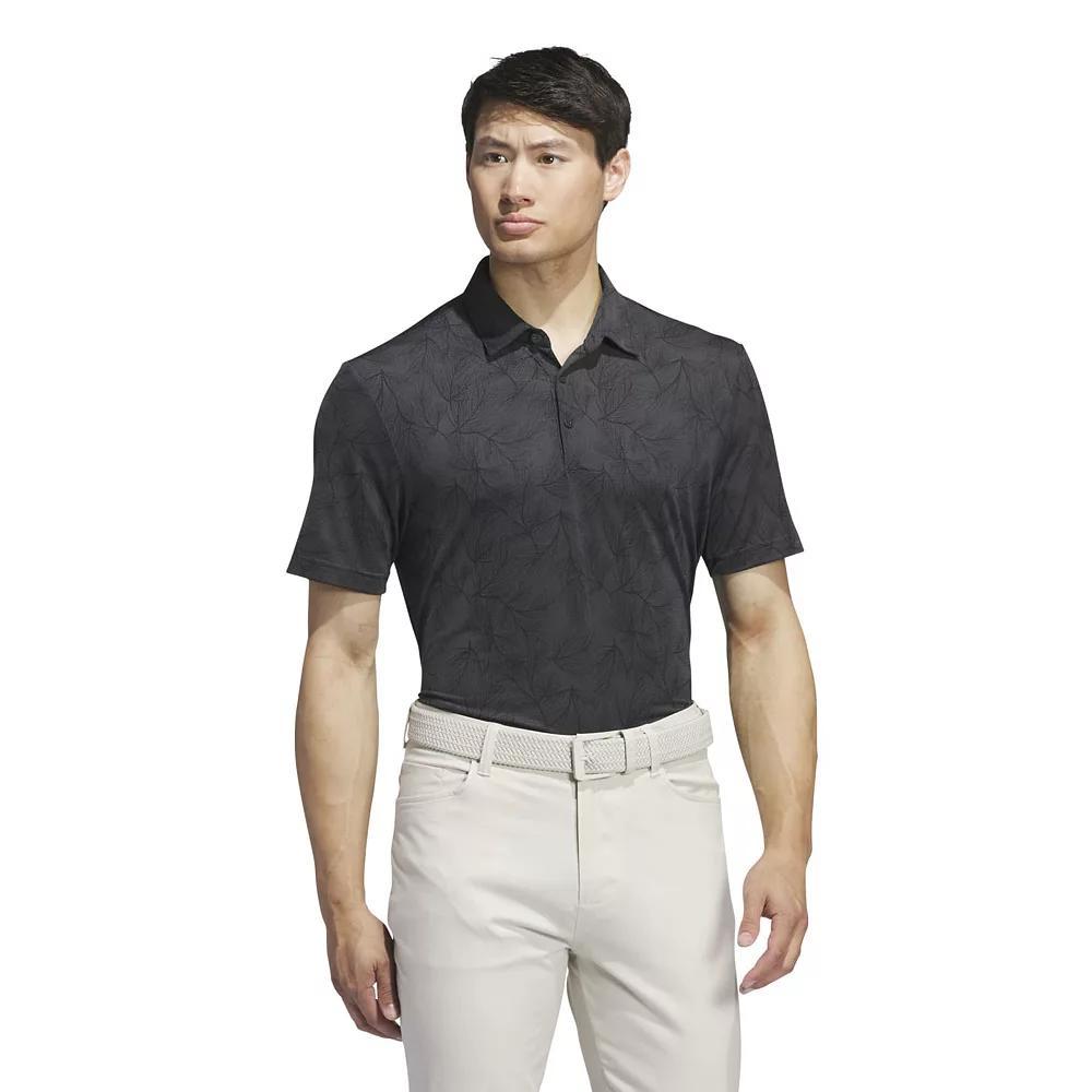 Men's adidas Ultimate365 Mesh Print Polo Shirt, Size: Large, Black Product Image