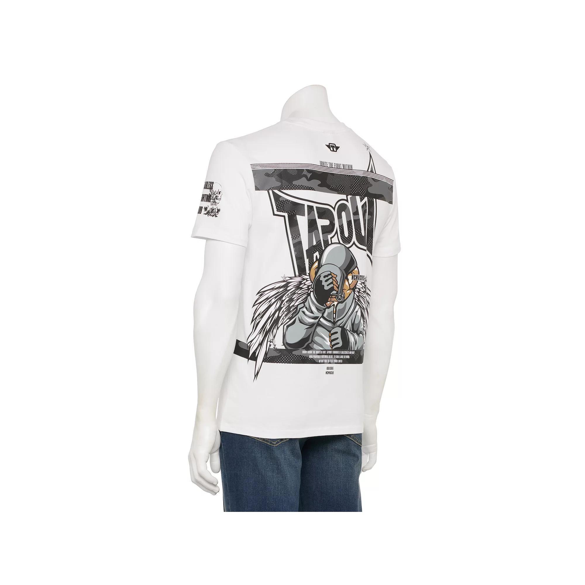Men's Tapout Flocked Camo Winged Astronaut Graphic Tee, Size: Medium, White Product Image