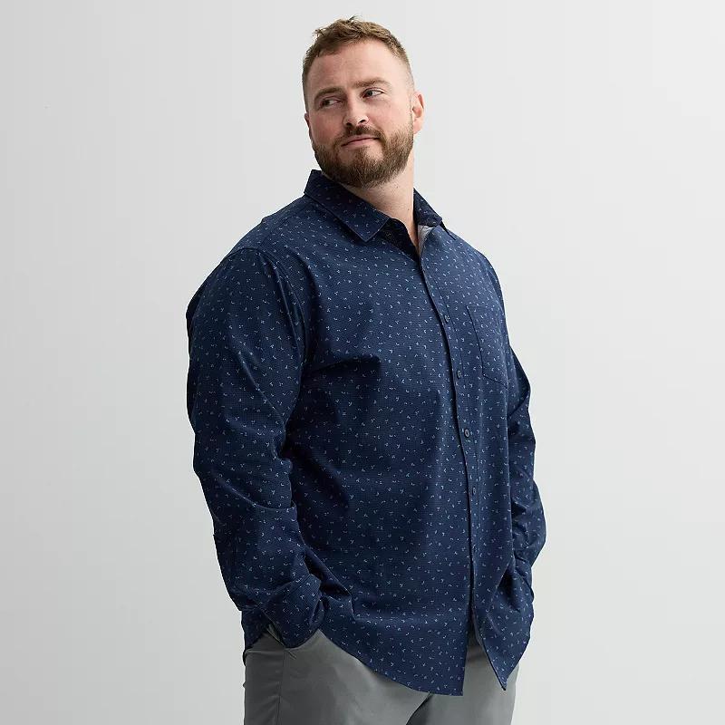 Big & Tall FLX Performance Untucked-Fit Long Sleeve Button Down Shirt, Mens Product Image
