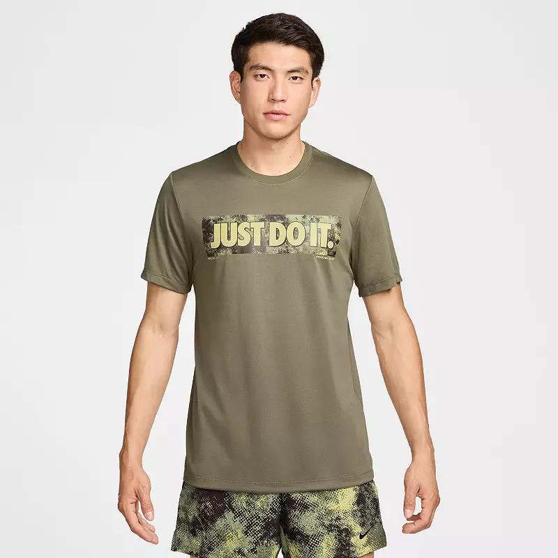 Men's Nike Dri-FIT Fitness T-Shirt, Size: Small, Medium Green Product Image