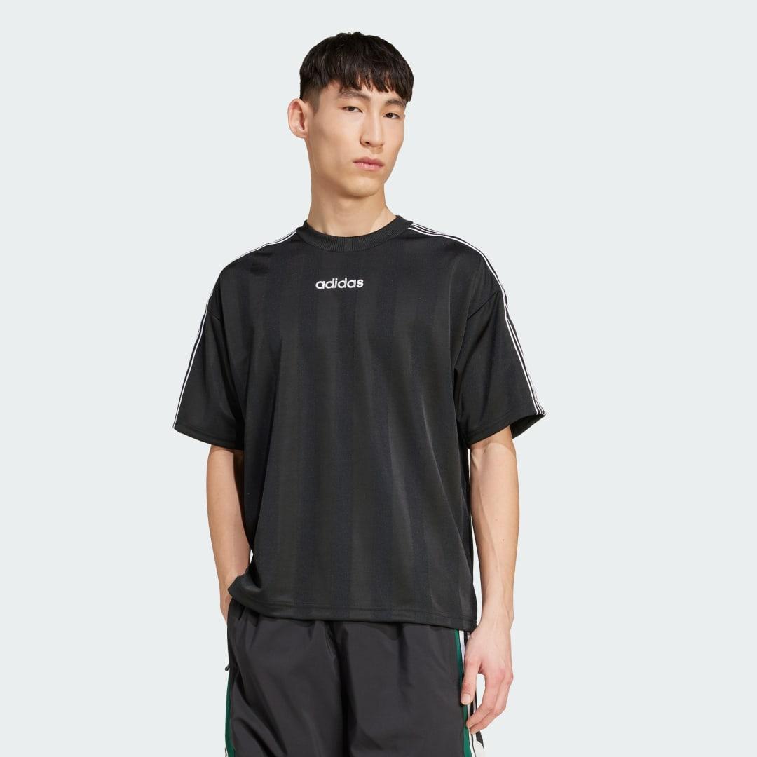 adidas 90s Stripe Jersey Black 2XL Mens Product Image