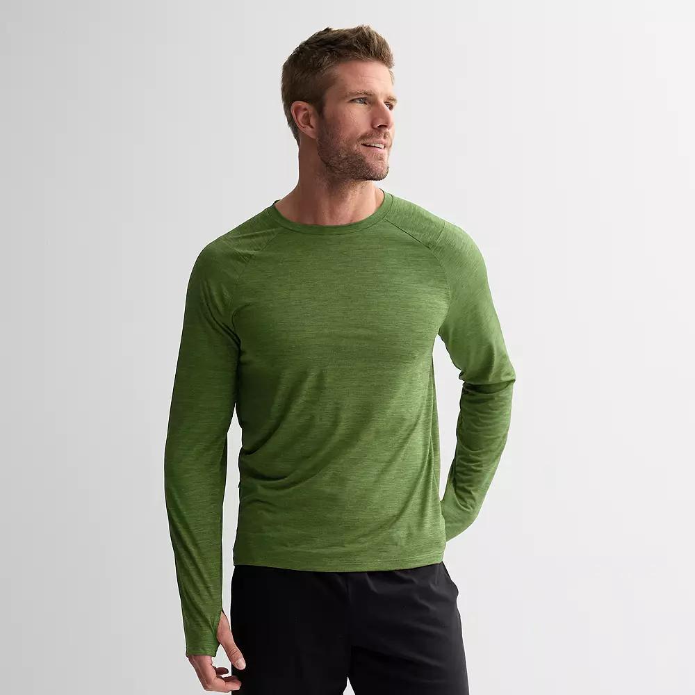 Men's Tek Gear® Dry Tek Long Sleeve Shirt, Size: Large, Mineral Black Cd Product Image