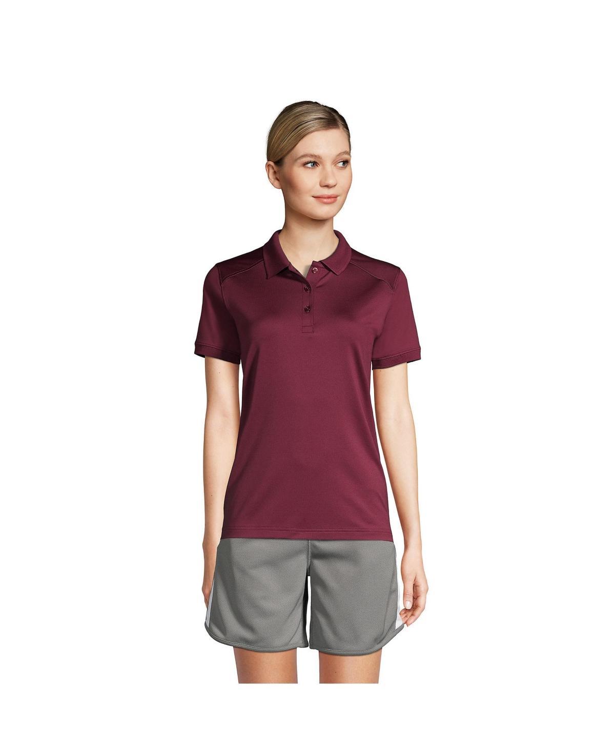 Women's Lands' End Short Sleeve Rapid Dry Polo Shirt, Size: Large, Blue Product Image