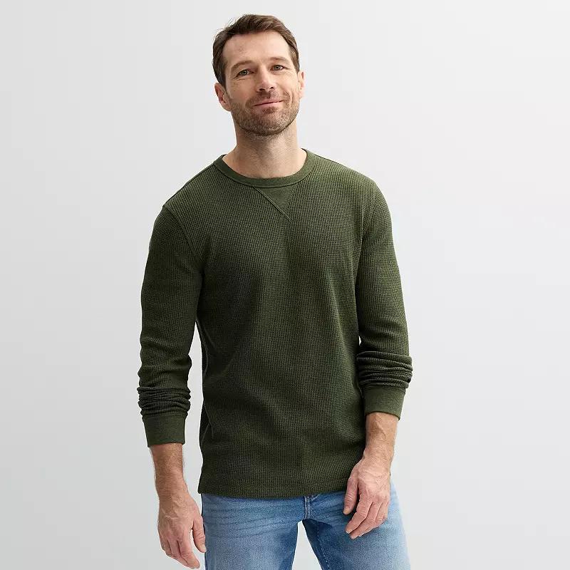Men's Sonoma Goods For Life® The Essential Waffle Thermal Tee, Size: Small, Grey Grey Product Image