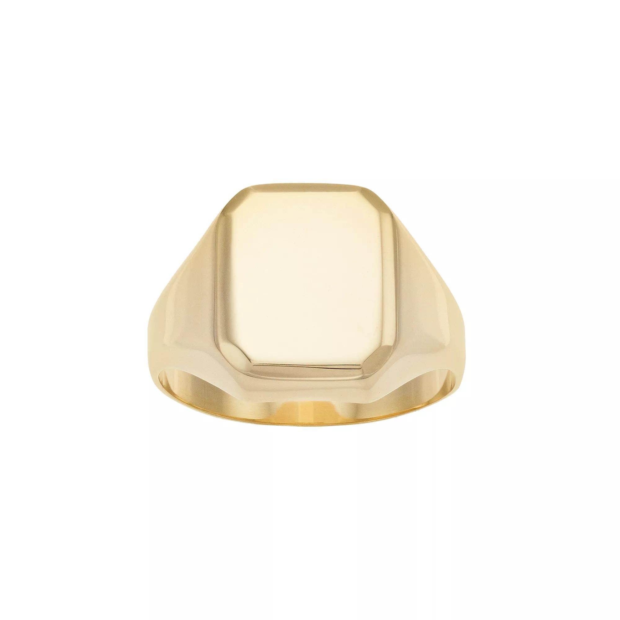 14k Gold Rectangular Signet Ring, Women's, Size: 7 Product Image