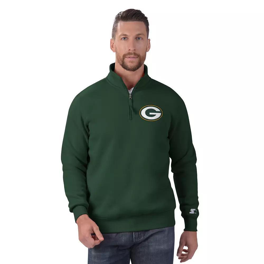 Men's Starter Green Green Bay Packers Classic Quarter-Zip Pullover Sweatshirt, Size: Large Product Image