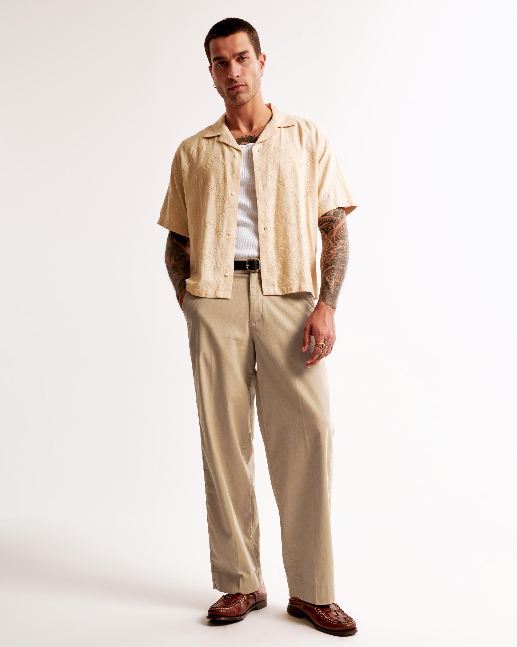 Baggy Linen-Blend Trouser Product Image