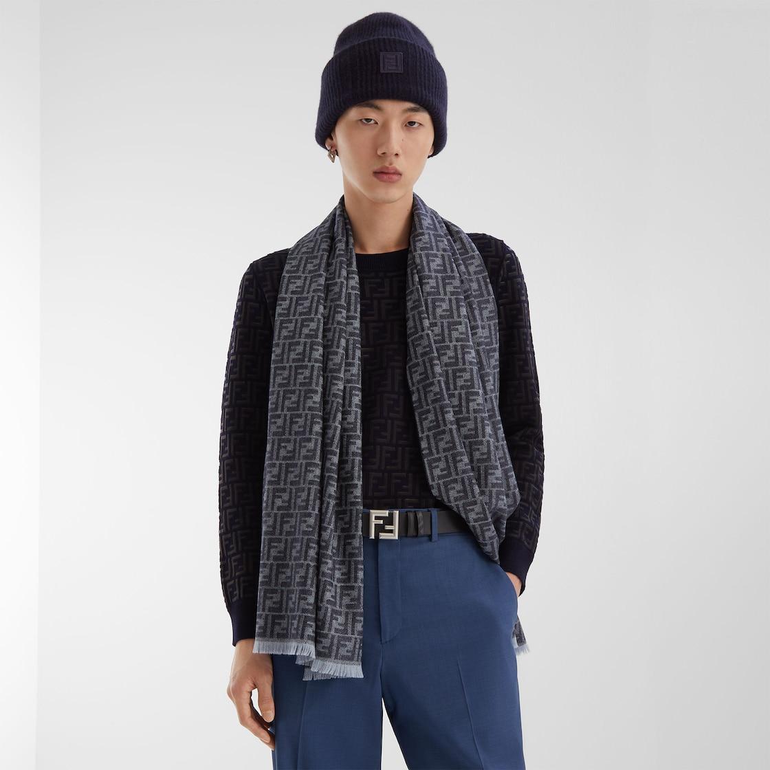 ScarfBlue FF jacquard scarf Product Image