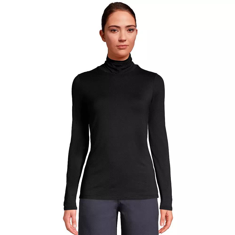 Womens Lands End Lightweight Fitted Turtleneck Product Image