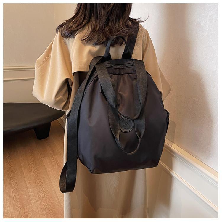 Plain Fabric Backpack Tote Product Image